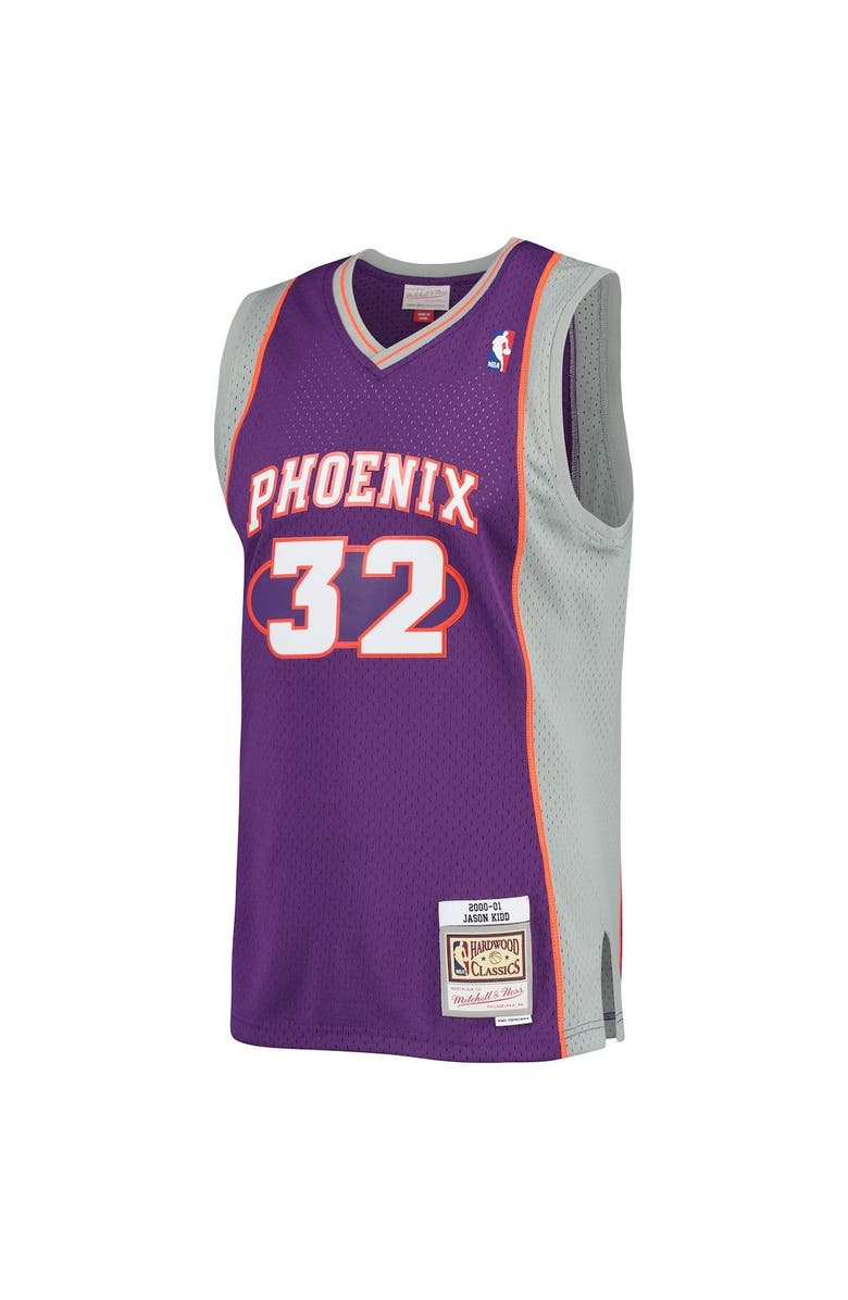 Mitchell & Ness Men's Mitchell & Ness Jason Kidd Purple Phoenix Suns 2001/02 Hardwood Classics Swingman Jersey, Alternate, color, 