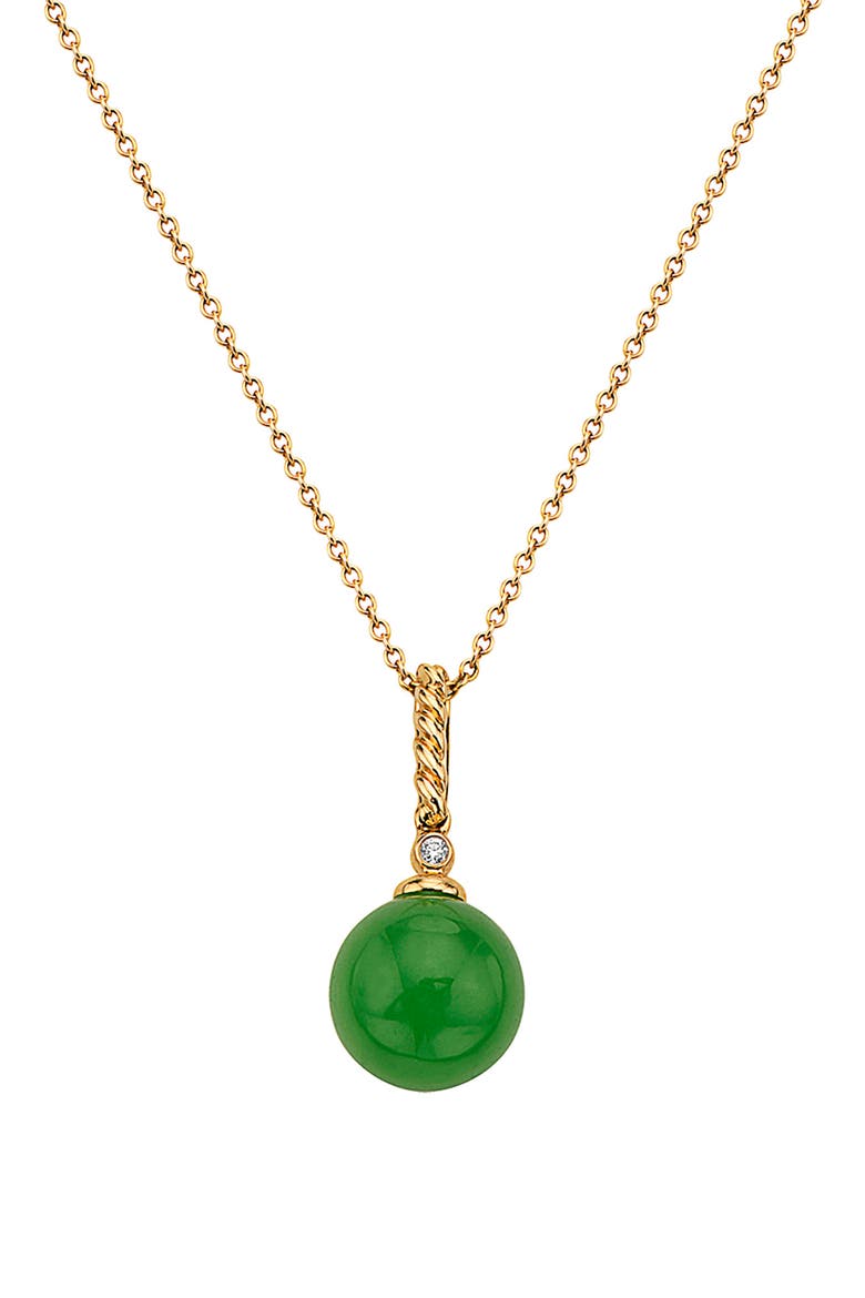 Jade & Diamond Accent Pendant Necklace, Alternate, color, GREEN