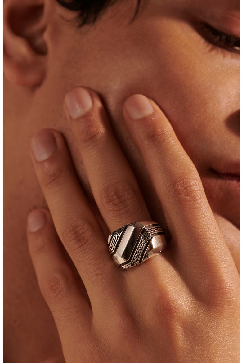 Classic Chain Signet Ring, Alternate, color, SILVER