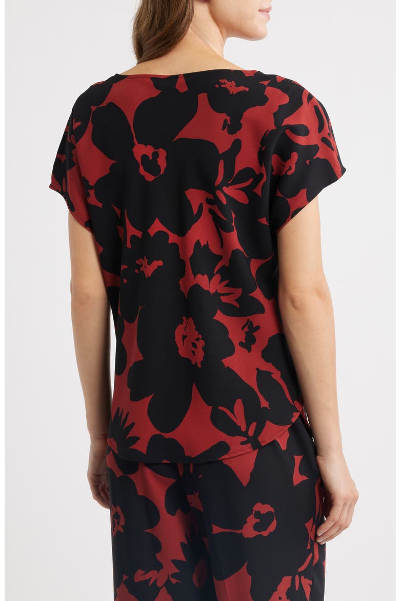 Floral Cowl Neck Top, Alternate, color, RUST/ANNE BLACK