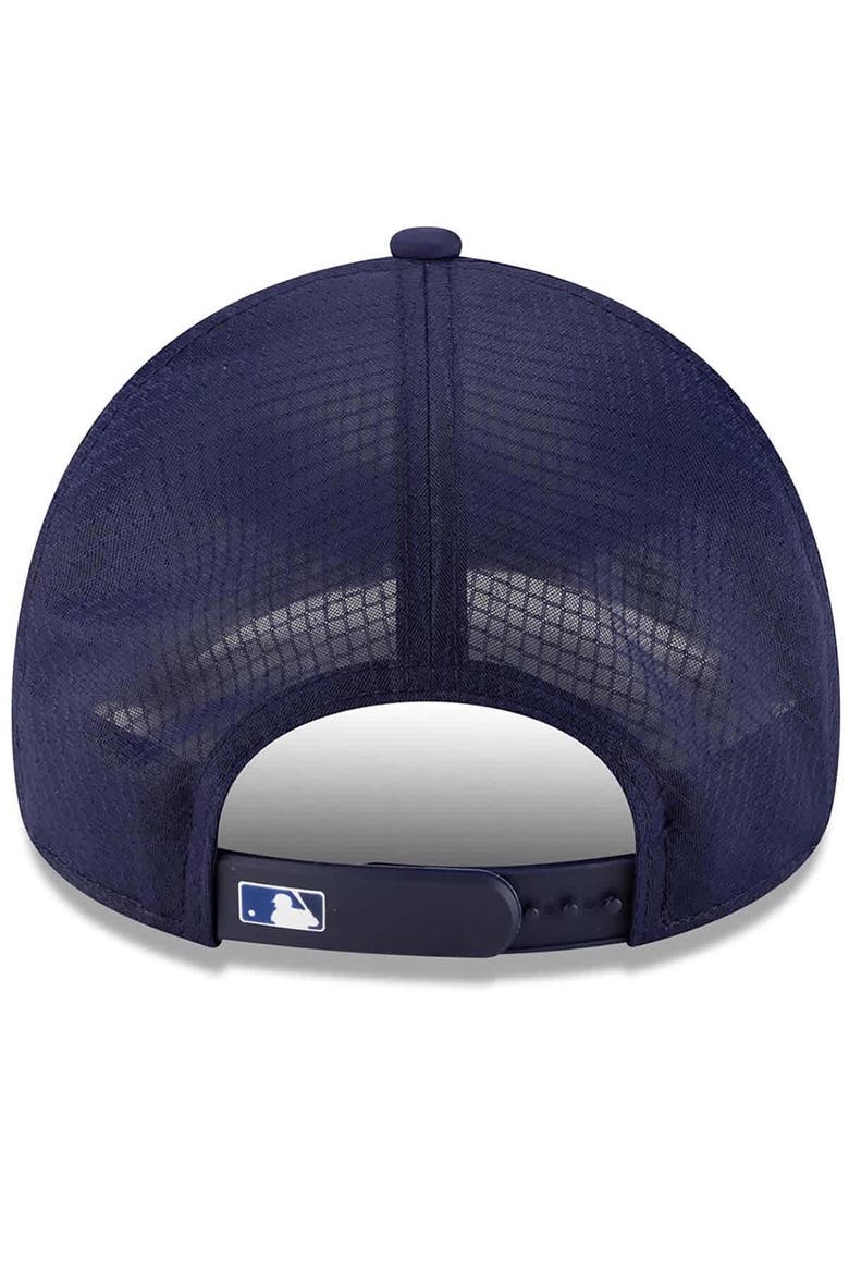 Men's New Era Navy Toronto Blue Jays 2026 Batting Practice Apex 9FORTY Adjustable Trucker Hat, Alternate, color, Navy