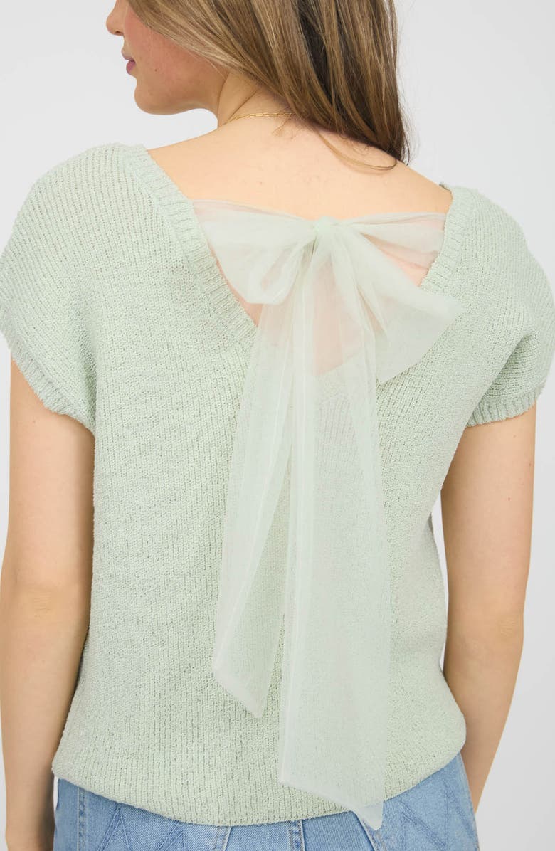 Blu Pepper Knit Bow Back Sweater, Alternate, color, 