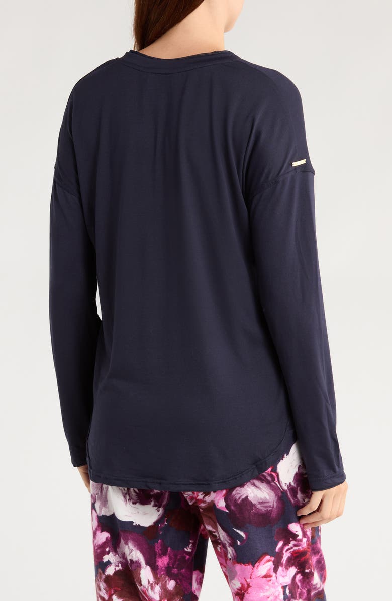 Ted Baker Sheer Mesh Trim Pajama Top, Alternate, color, Bartone Blue