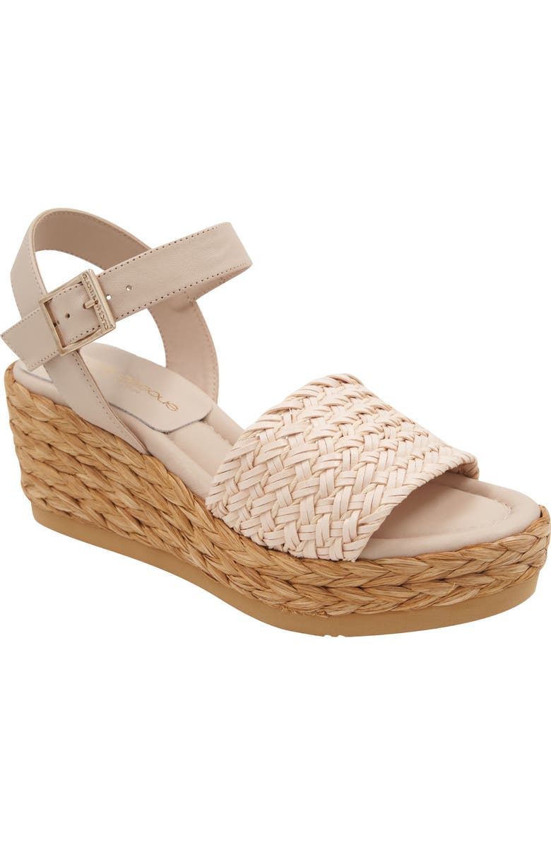 André Assous Carissa Ankle Strap Espadrille Platform Wedge Sandal, Main, color, Ivory