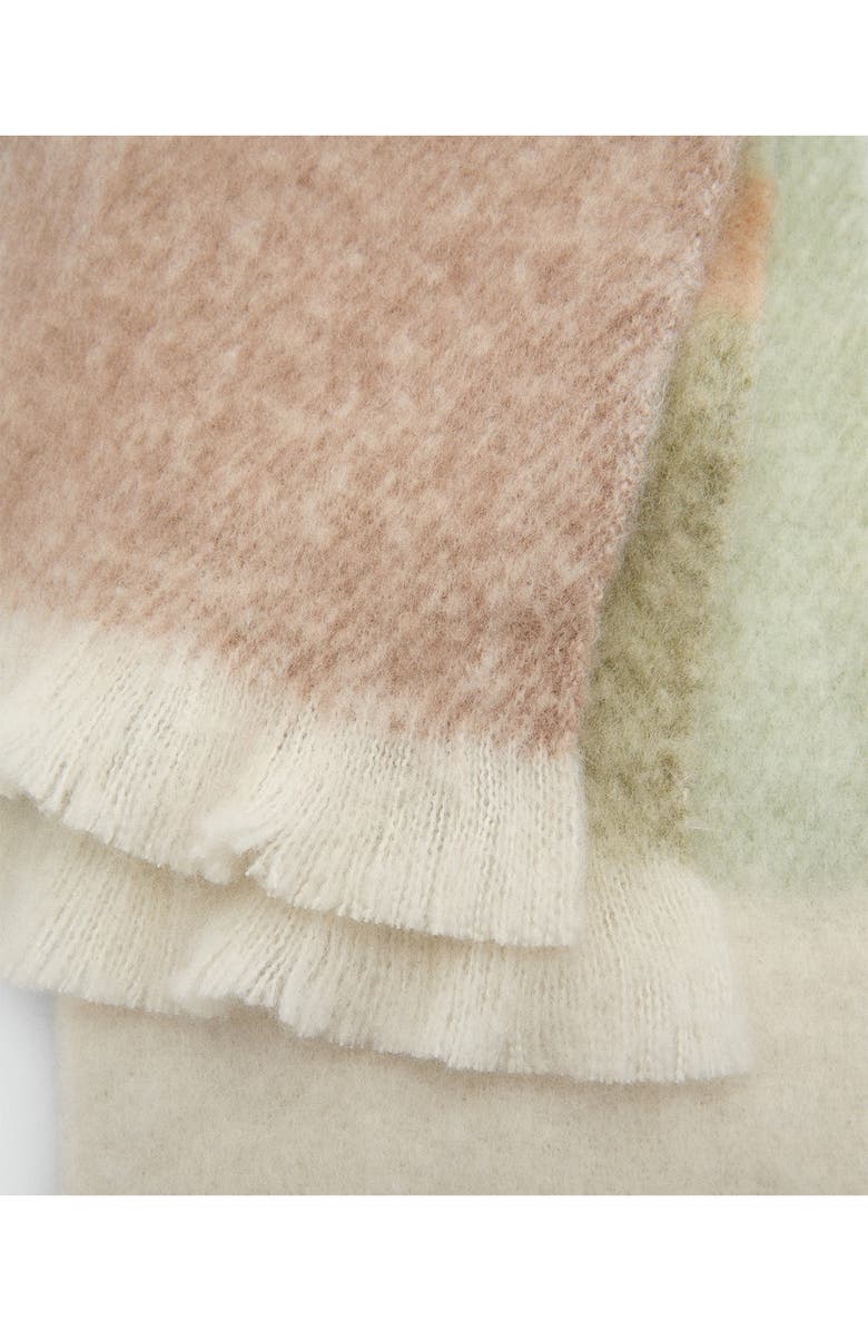 MANGO Colorblock Fringe Scarf, Alternate, color, 