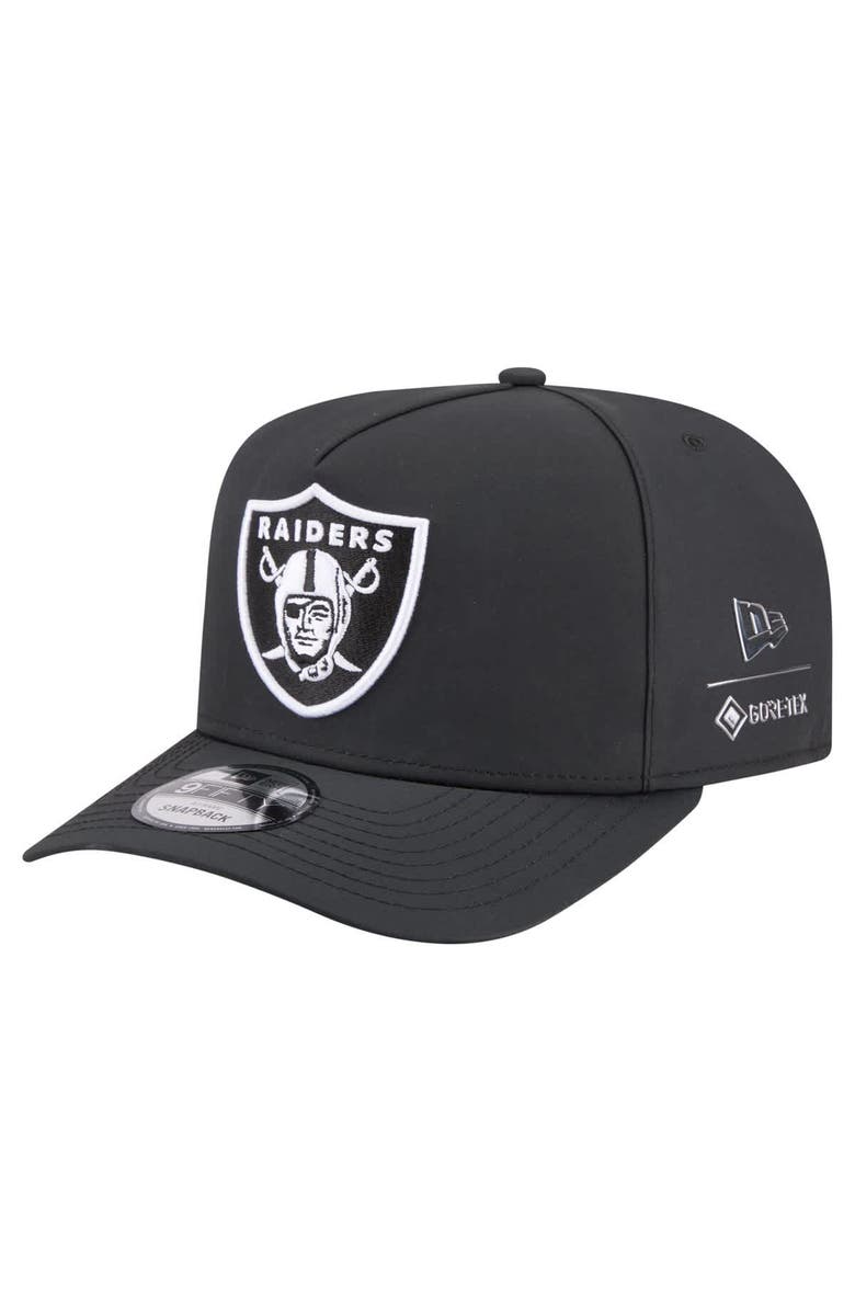 New Era Men's New Era Black Las Vegas Raiders Gore-Tex A-Frame 9FIFTY Adjustable Hat, Main, color, Black