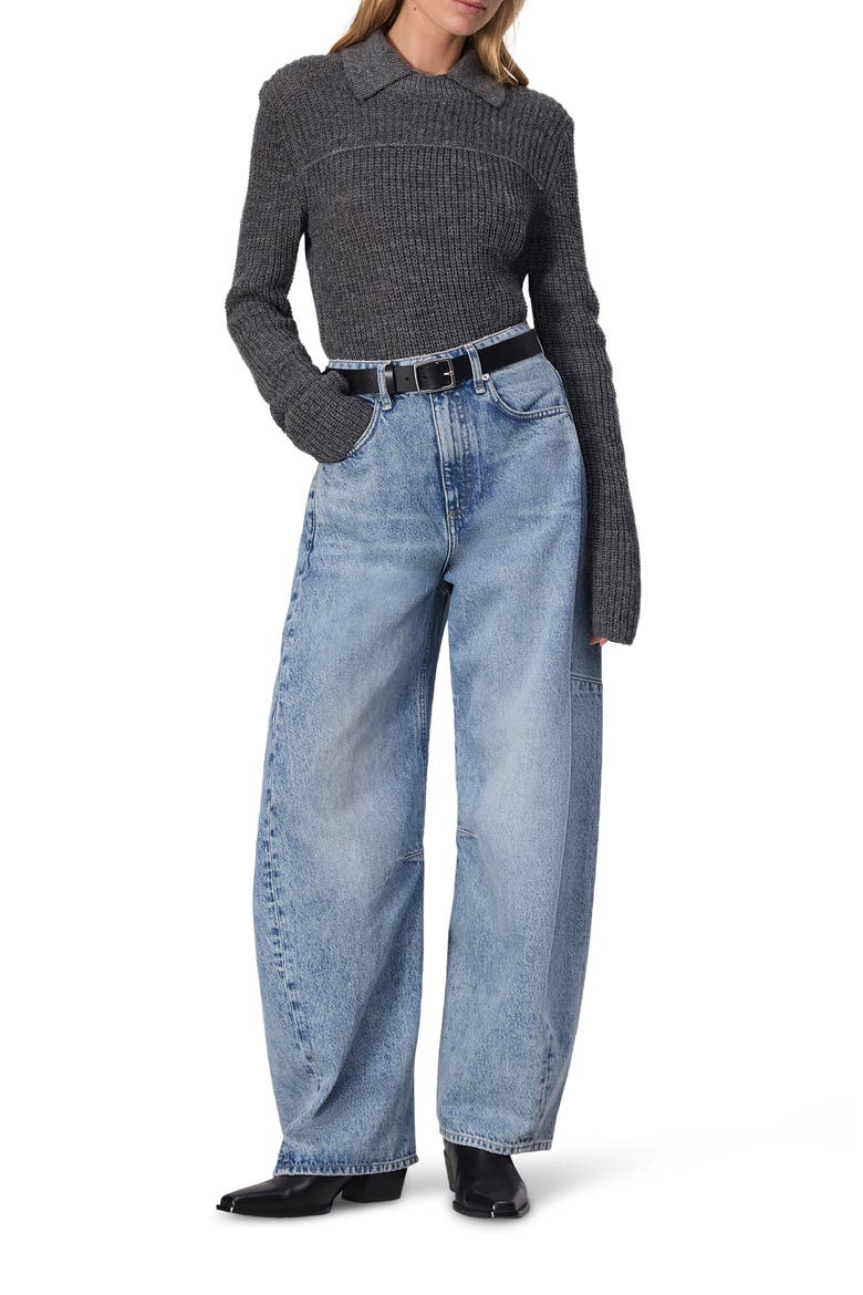 Madix Wool & Alpaca Blend Sweater Polo, Alternate, color, CHARCOAL