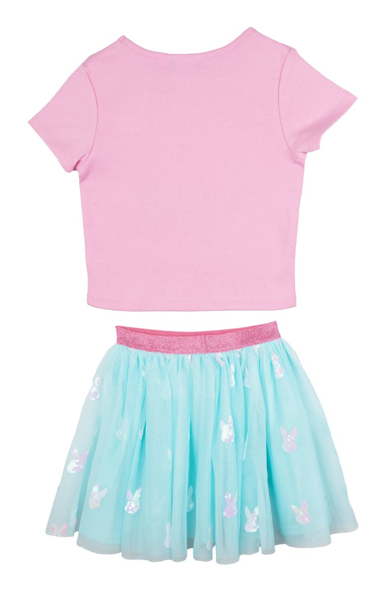 Rare Editions Kids' Bunny Sunglasses Tee & Skirt Set, Alternate, color, Pink