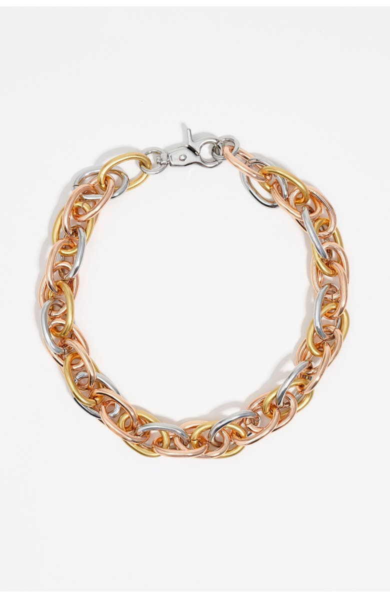 Bimba y Lola Three-Tone Chain Necklace, Main, color, Multigold
