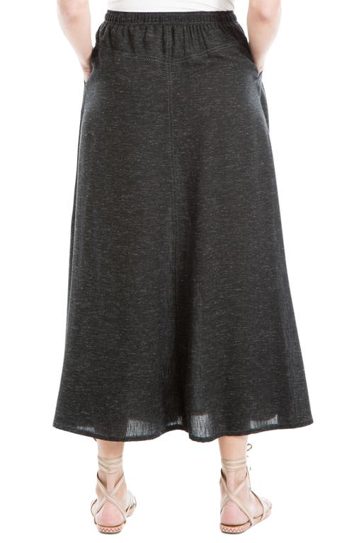 Max Studio Space Dye Tie Waist Maxi Skirt In Black
