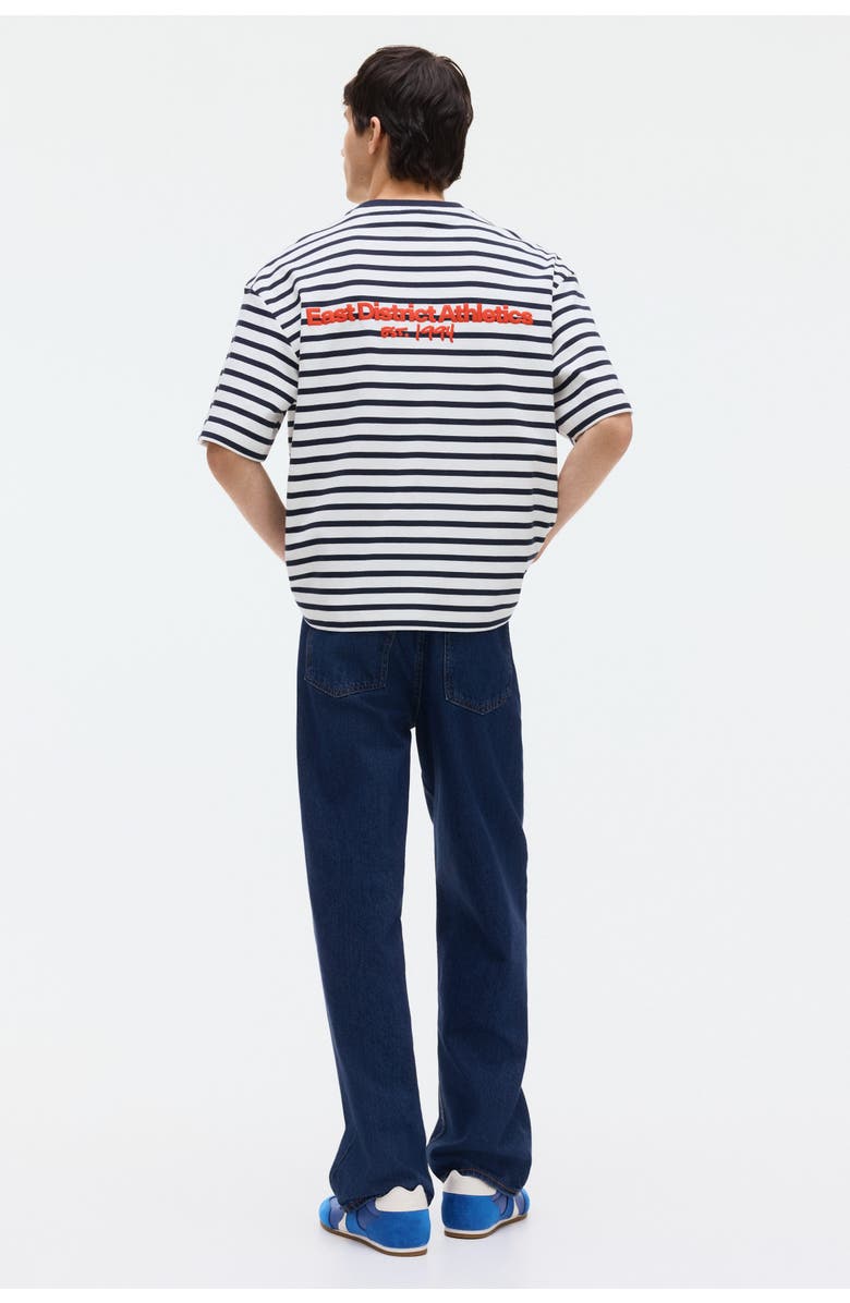 H&M Loose Fit Cotton T-shirt, Alternate, color, White/Striped