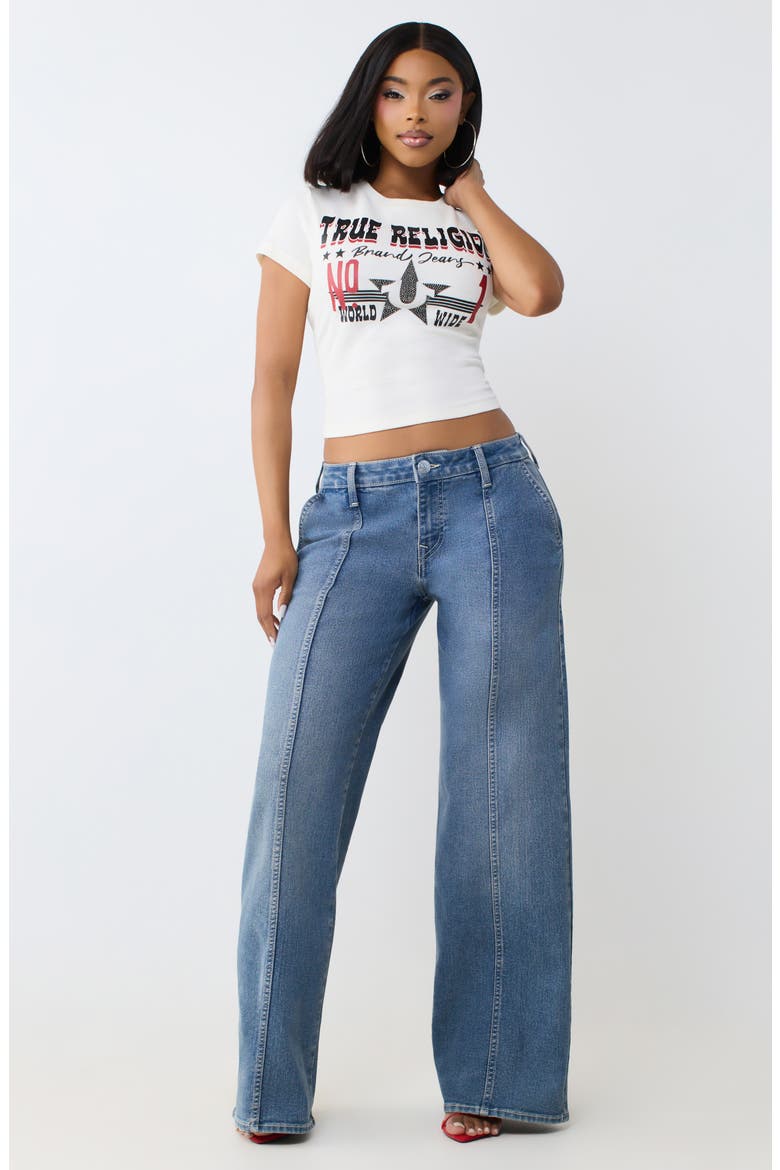 Super T Seamed Cargo Baggy Wide Leg Jeans, Alternate, color, MEDIUM BLUE QUARTZ WASH