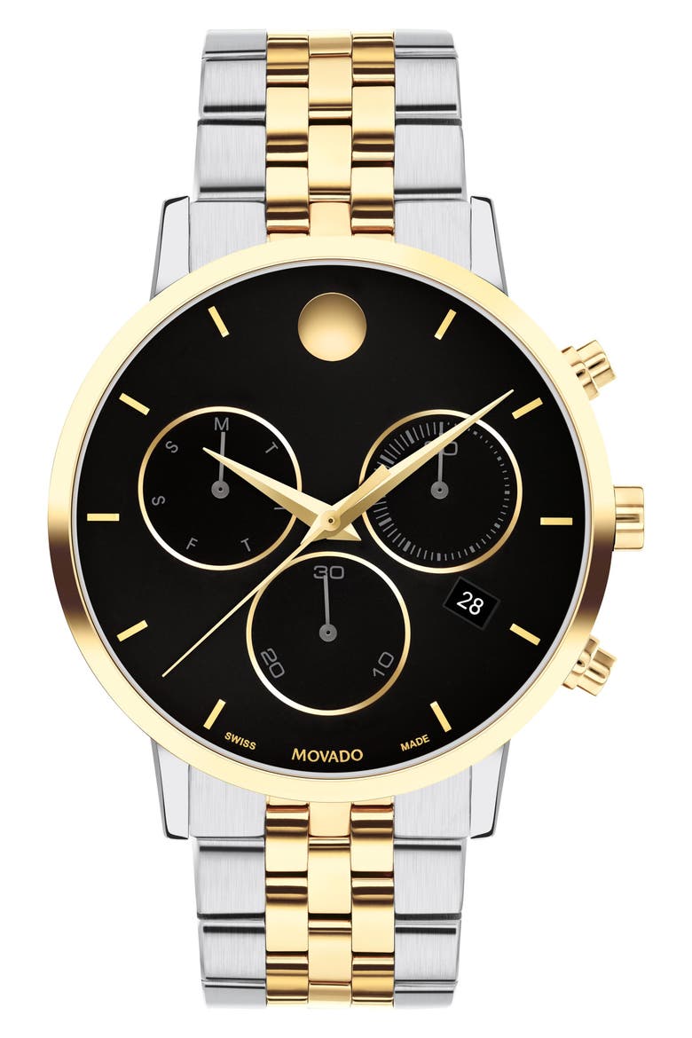 Museum Classic Bracelet Chronograph Watch, 43mm, Main, color, BLACK
