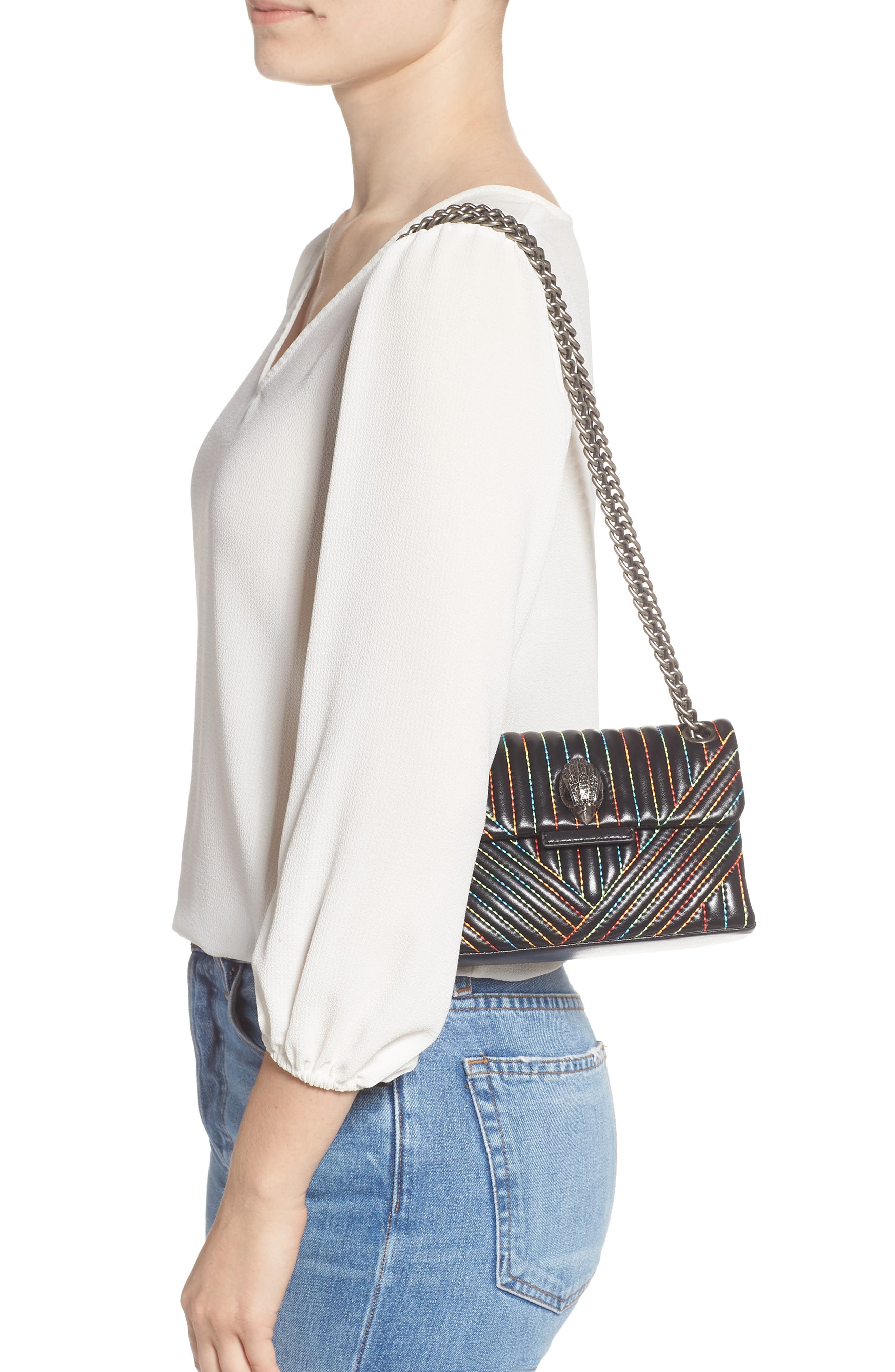 Kurt Geiger London Mini Kensington Leather Crossbody Bag, Alternate, color, 