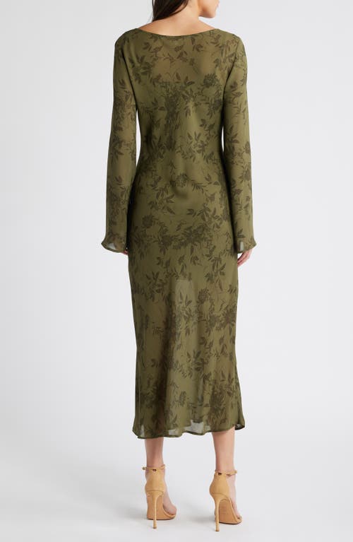 Wayf Cassandra Floral Long Sleeve Midi Dress