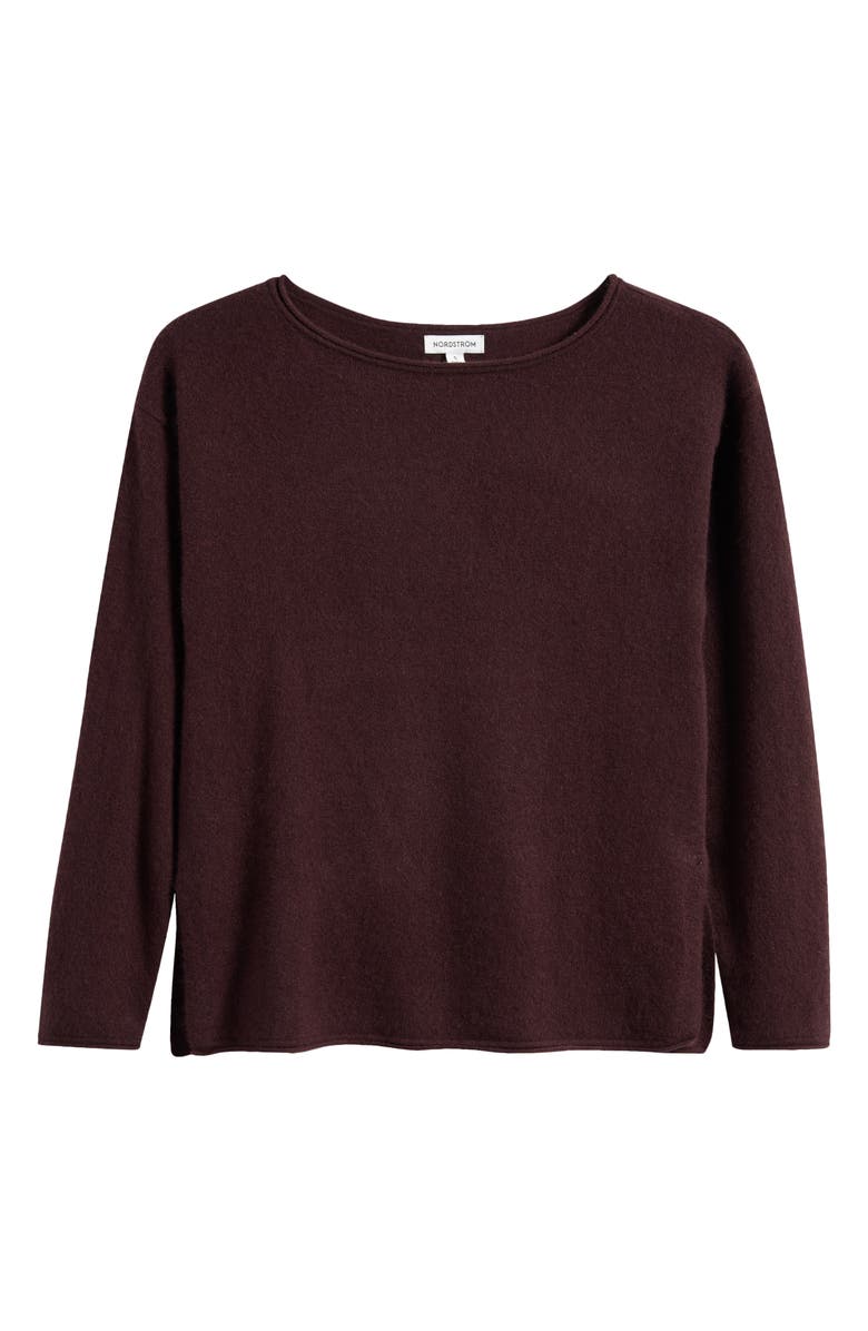 Nordstrom Cashmere Lounge Top, Alternate, color, Brown Heather