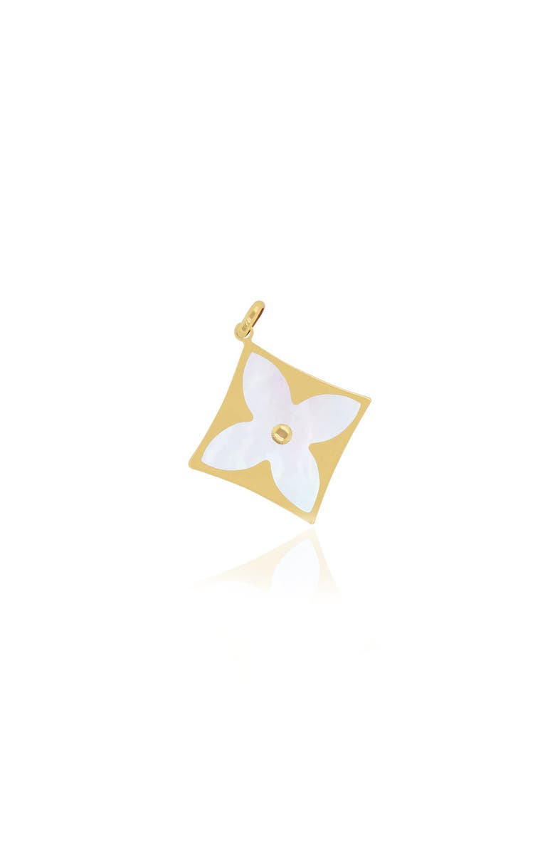 The Lovery Fine Jewelry Mother of Pearl Luxe Flower Charm, Main, color, Mother Of Pearl