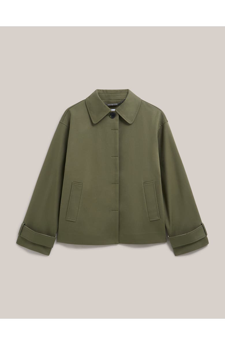 HOBBS LONDON Frida Collared Cropped Trench Coat, Alternate, color, Olive Green