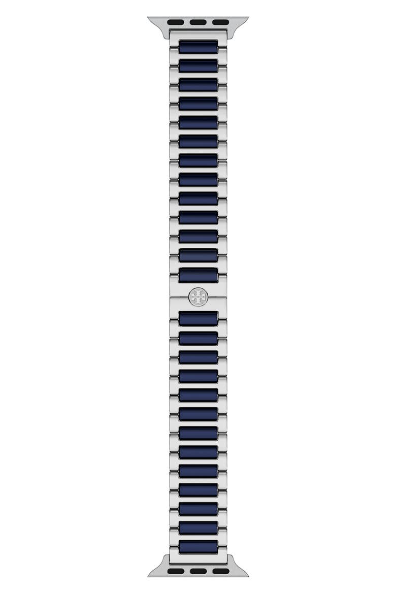 The Kira 18mm Apple Watch® Bracelet Watchband, Main, color, NAVY/ SILVER