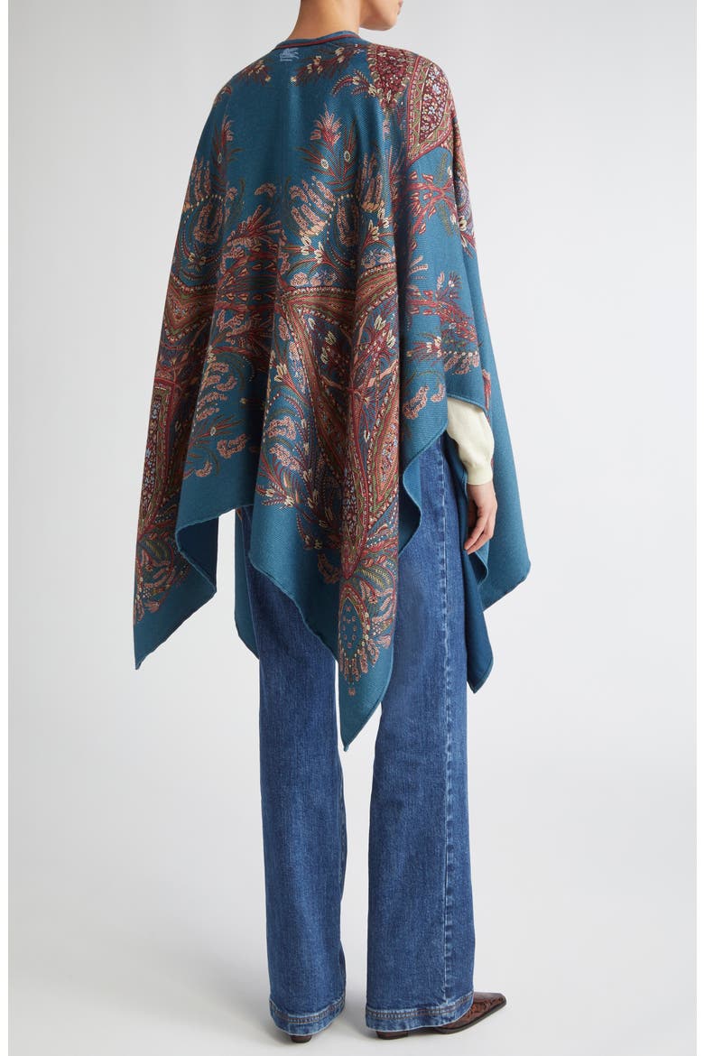 Paisley Print Cape, Alternate, color, X0883 PRINT ON BLUE BASE