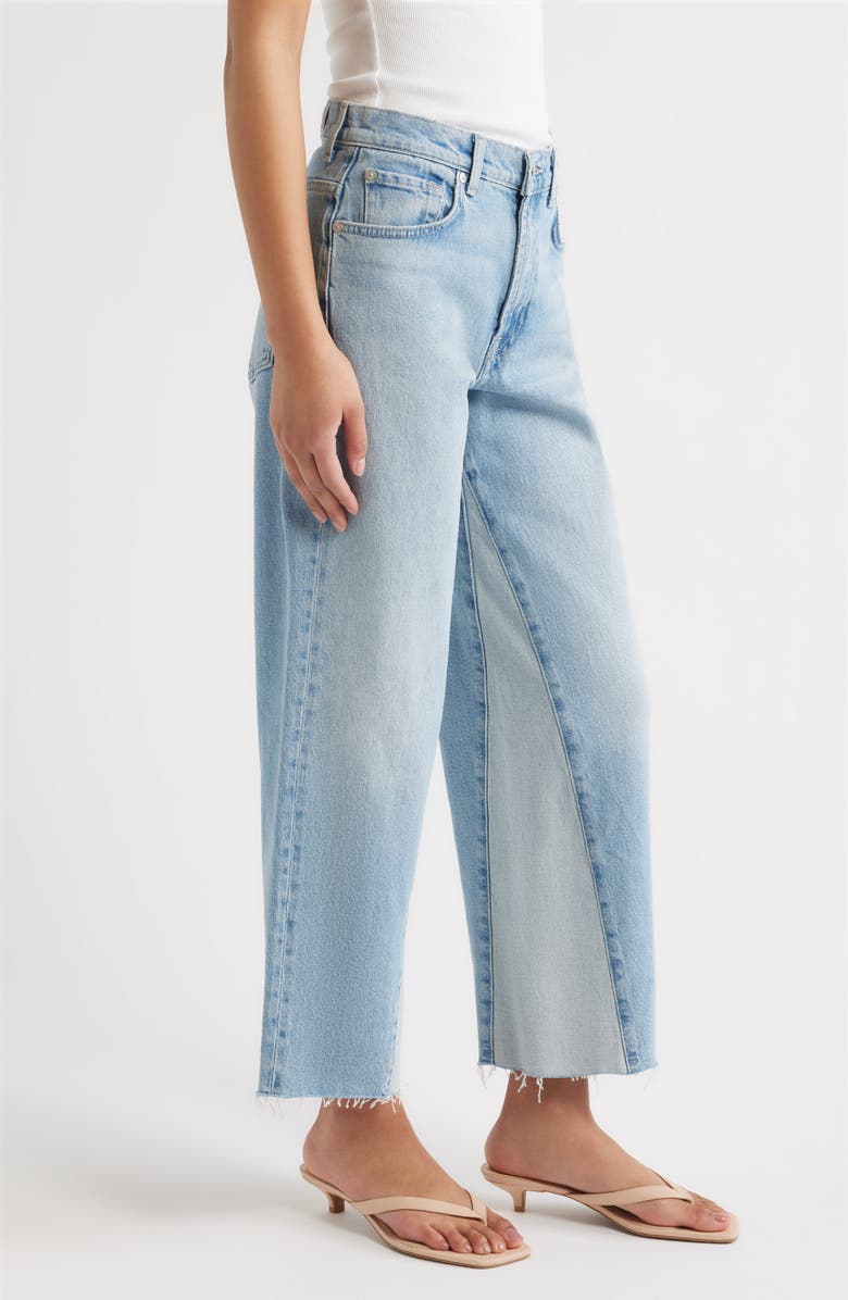 7 For All Mankind Stovepipe Two-Tone High Waist Ankle Straight Leg Jeans, Alternate, color, Seabreeze