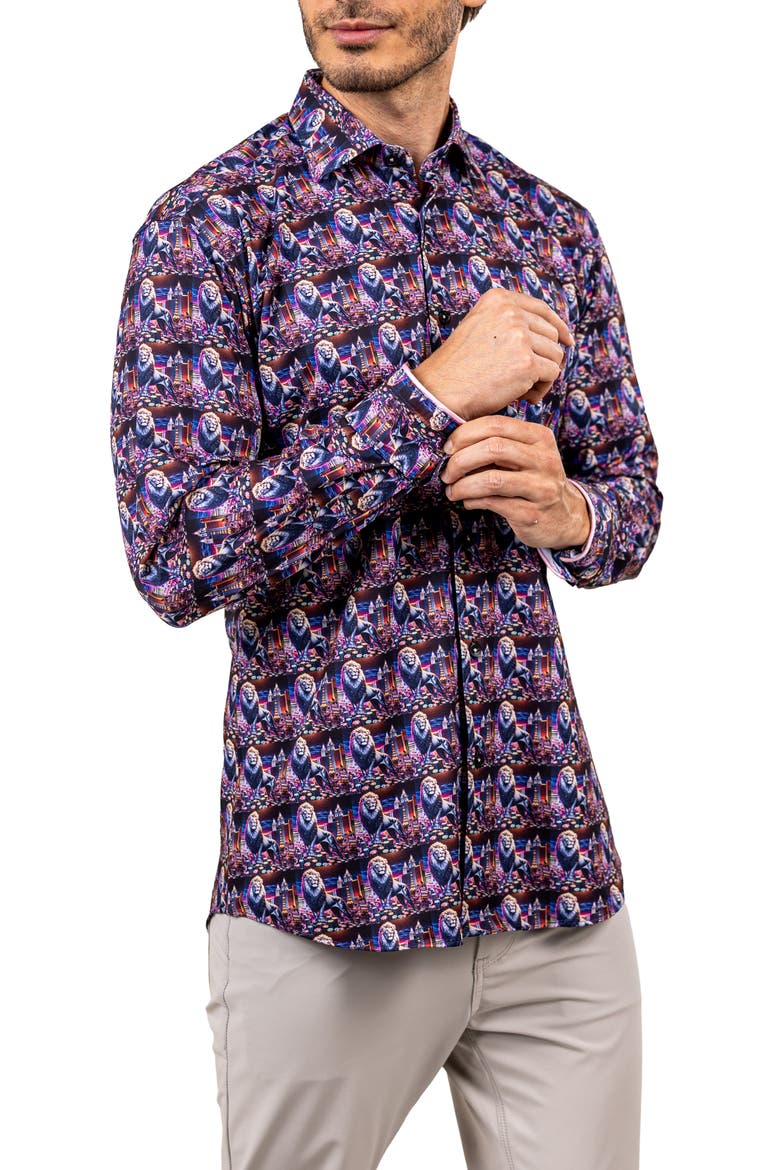 Fibonacci Stretch Ascension 3320 Contemporary Fit Button-Up Shirt, Alternate, color, PINK