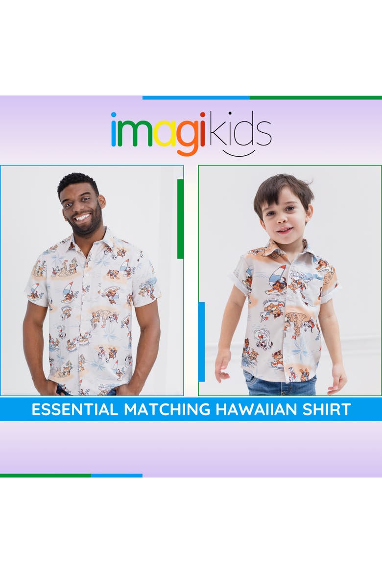 Hawaiian Button-Down Shirt, Alternate, color, Sand Paw Patrol