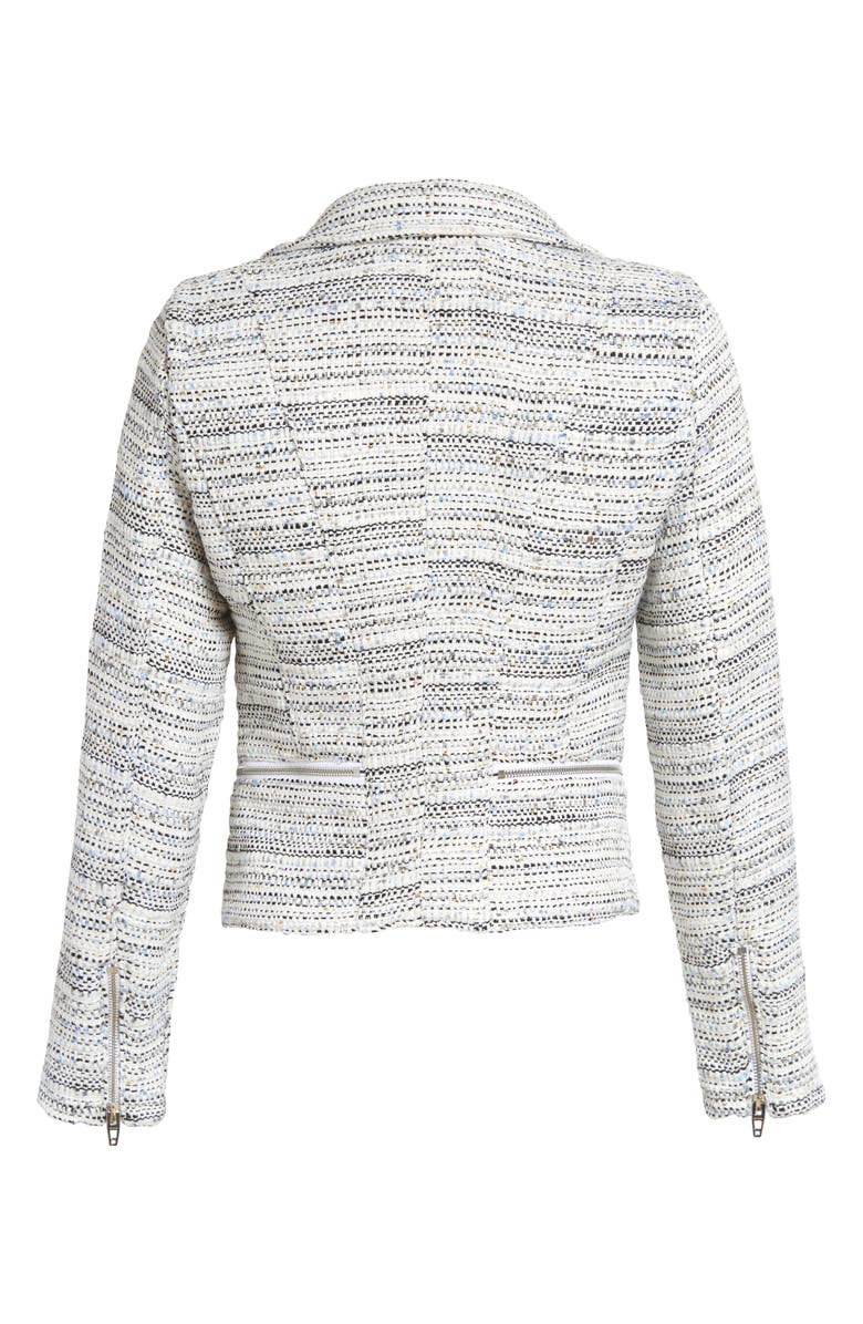 BLANKNYC Tweed Fitted Zipper Moto Jacket, Alternate, color,