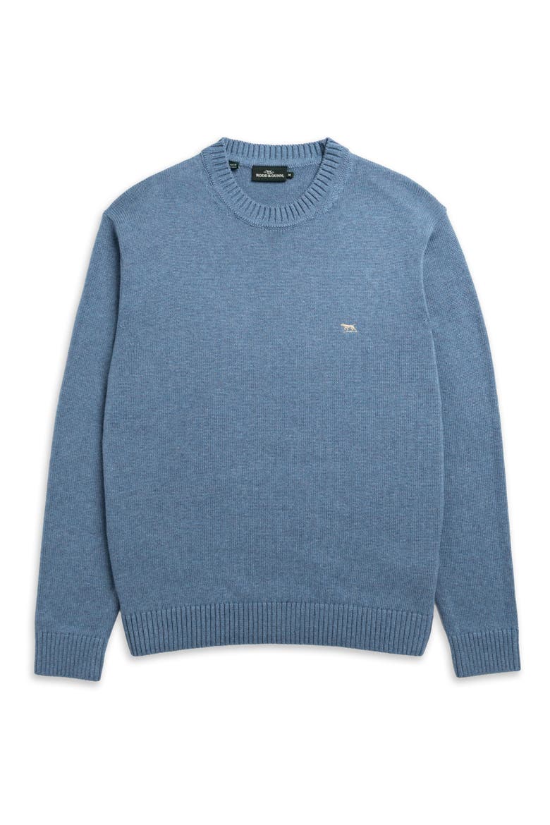 Crewneck Cotton Sweater, Alternate, color, CHAMBRAY