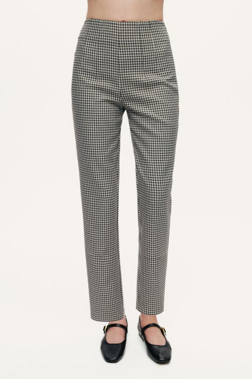 Nocturne Tailored Micro Check Cigarette Pants In Black