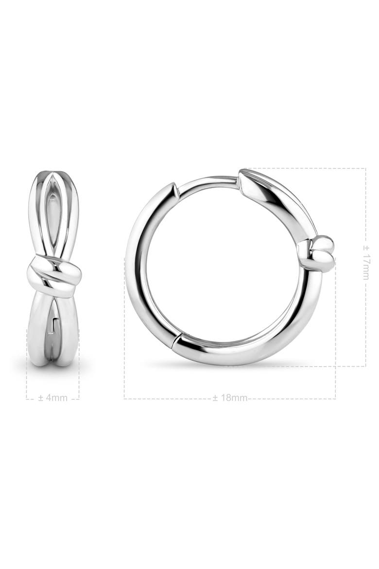 Love Knot Hoop Earrings in Rhodium Plated Sterling Silver, 18mm, Alternate, color, Silver