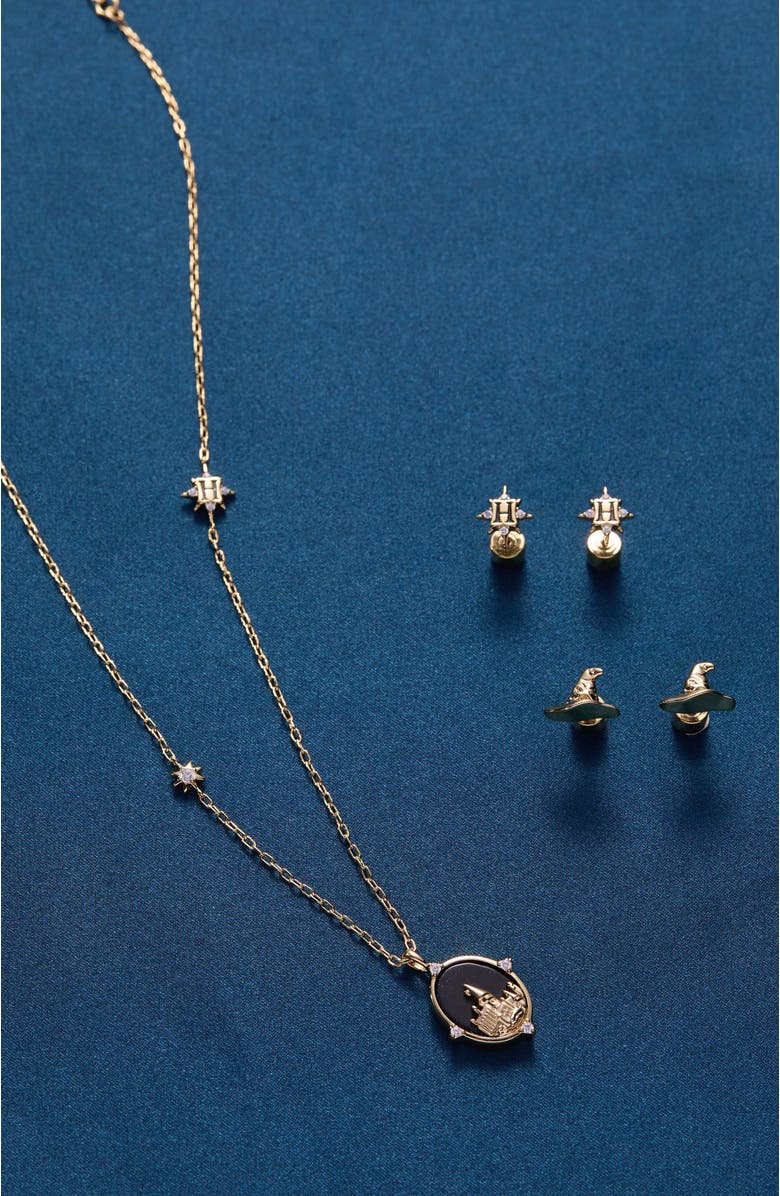 Alex and Ani Harry Potter Hogwarts & Sorting Hat Earring set of 2, Alternate, color, Gold