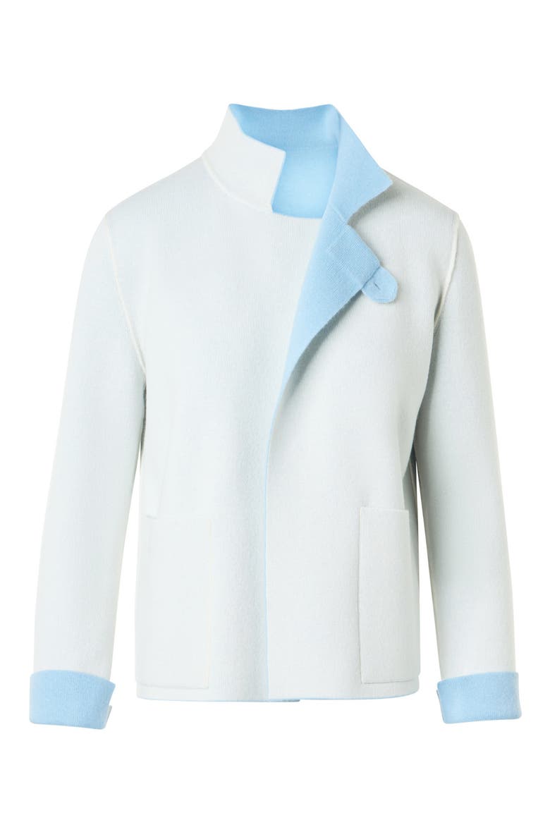Reversible Cashmere Jacket, Alternate, color, POWDER BLUE-ECRU