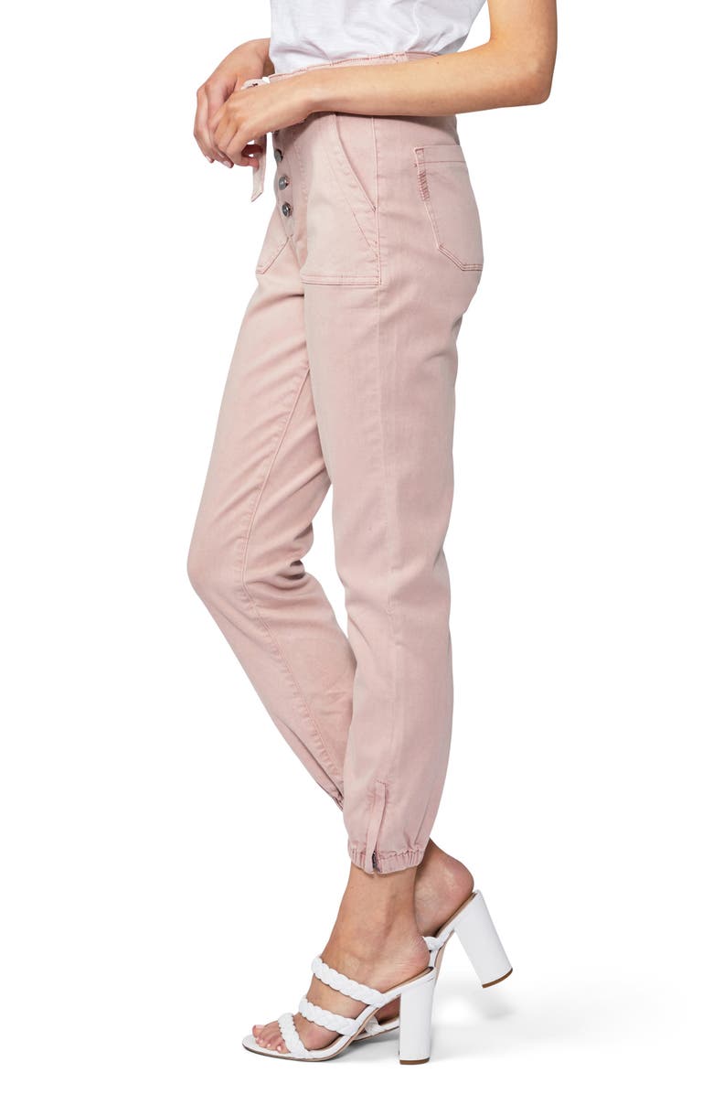 PAIGE Mayslie High Waist Tie Belt Exposed Button Joggers, Alternate, color, 