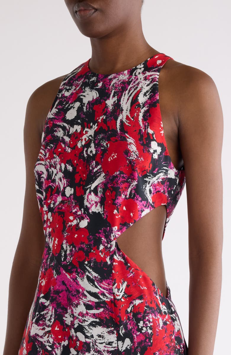 Givenchy Print Fluid Cutout Dress, Alternate, color, Fuchsia