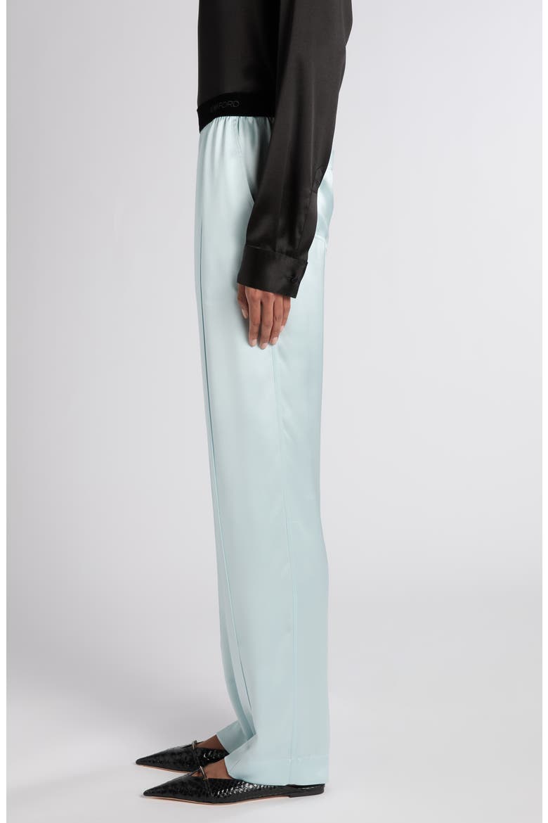 Stretch Silk Satin PJ Pants, Alternate, color, FROST