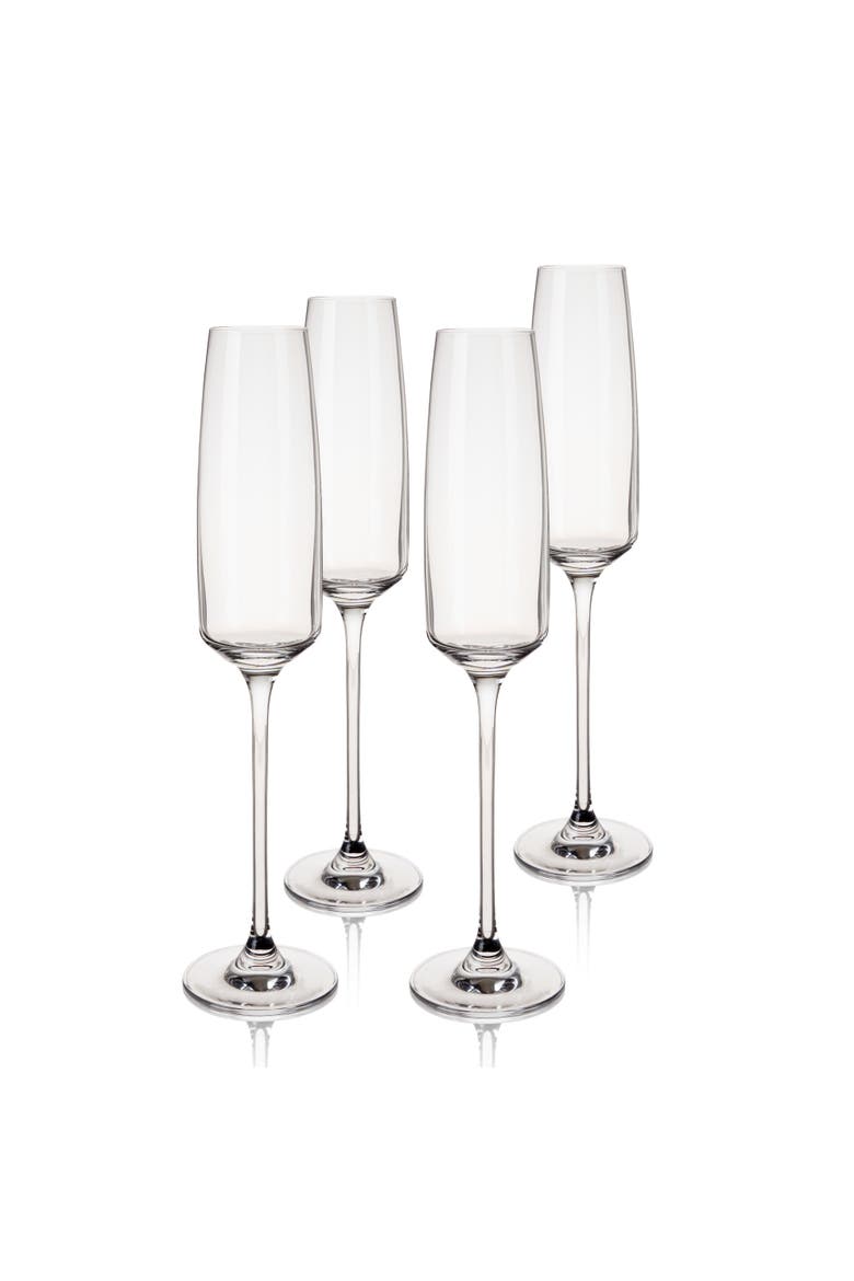 Reserve Julien Crystal Champagne Flutes Set of 4, Main, color, Clear