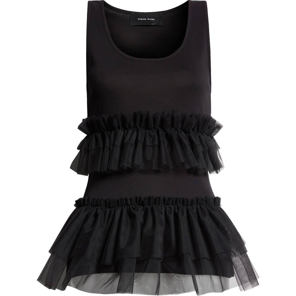 Shop Simone Rocha Tutu Hem Tank Top In Black