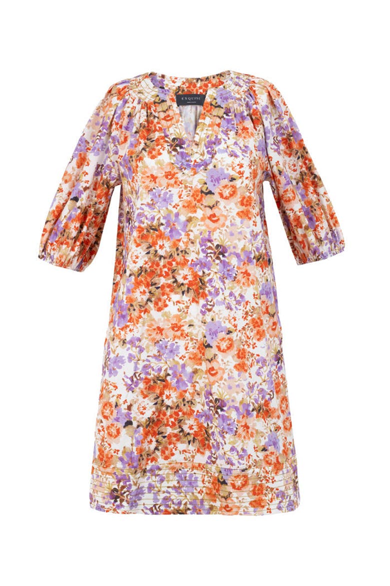 Jayleen Mini Dress, Main, color, Orange Patterned