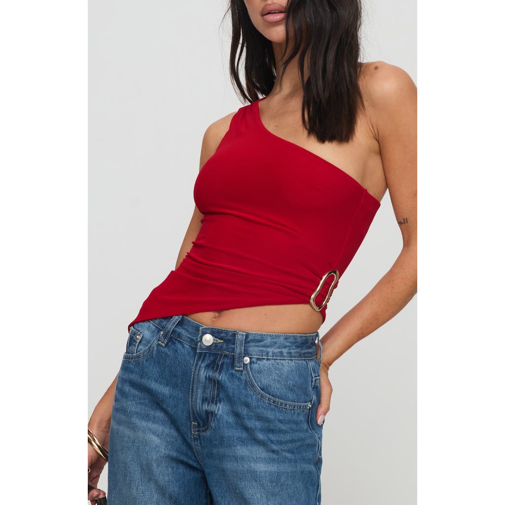 Princess Polly Machiatto One-shoulder Asymmetric Jersey Top