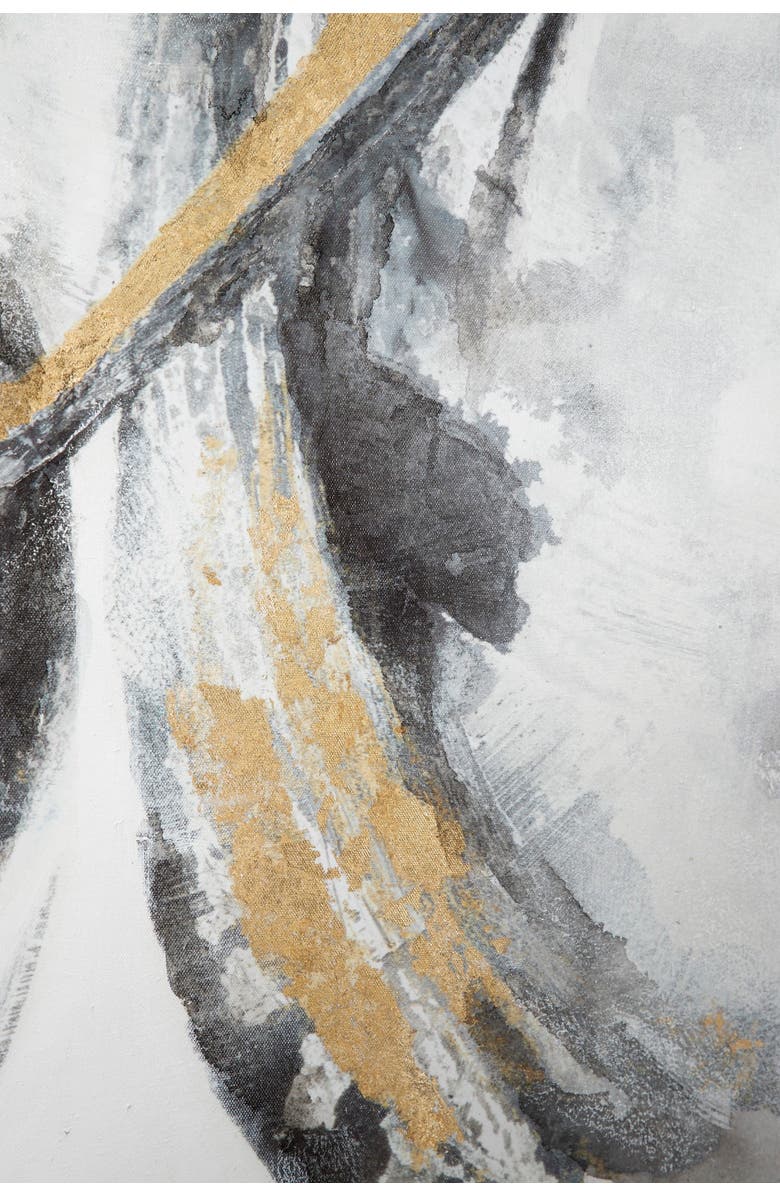 COSMO BY COSMOPOLITAN Large Metallic Gold & Black Contemporary Abstract Framed Art Painting, Alternate, color, Gold