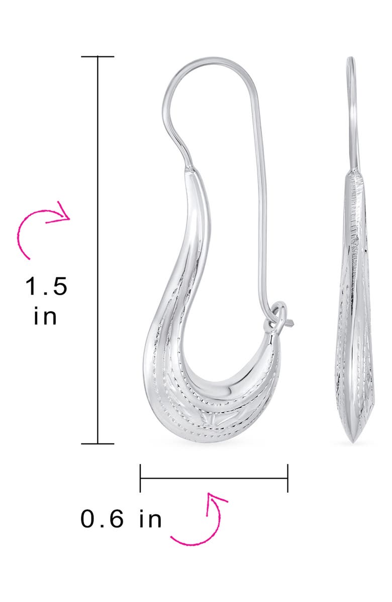 BLING JEWELRY Geometric Crescent Drop Earrings, Alternate, color, Grey