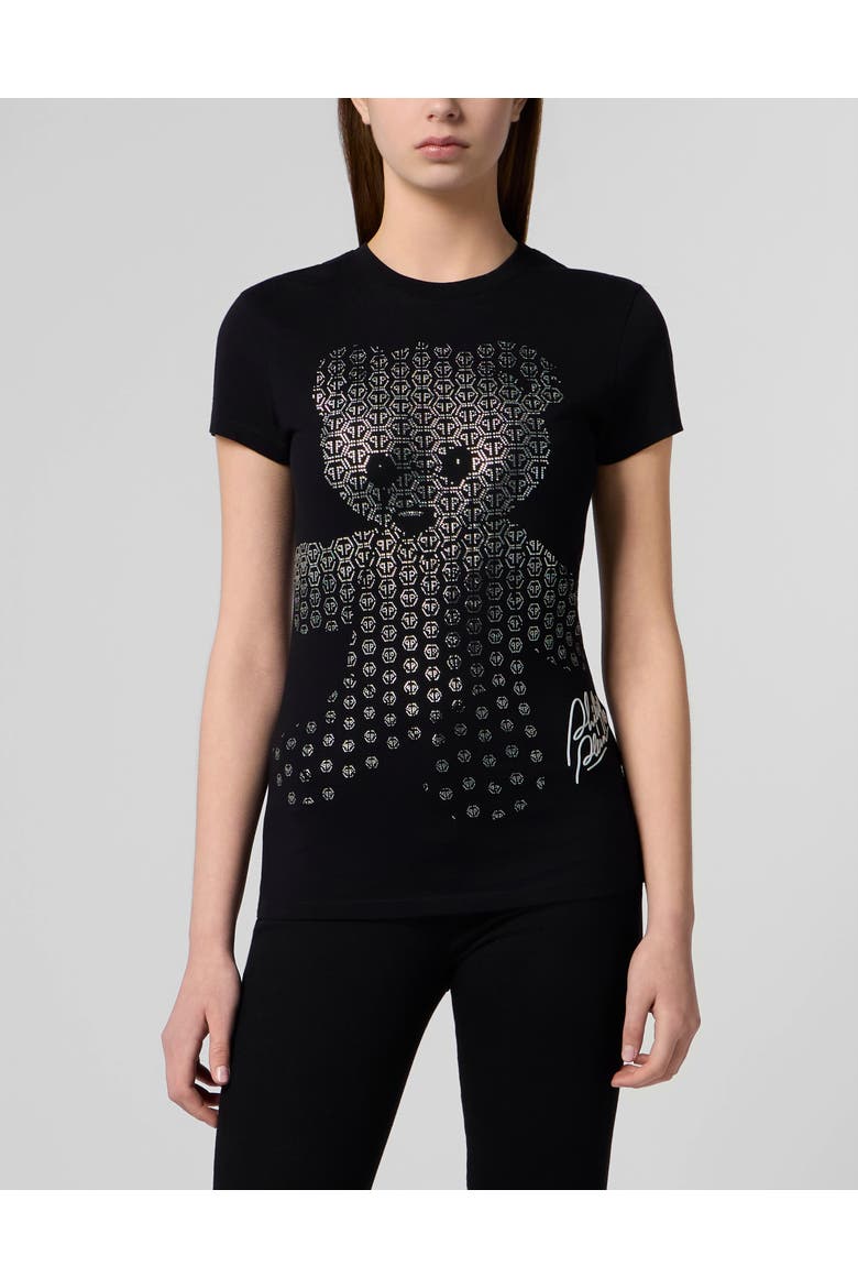 T-Shirt Sexy Pure Fit Teddy Teddy Bear Women, Main, color, black