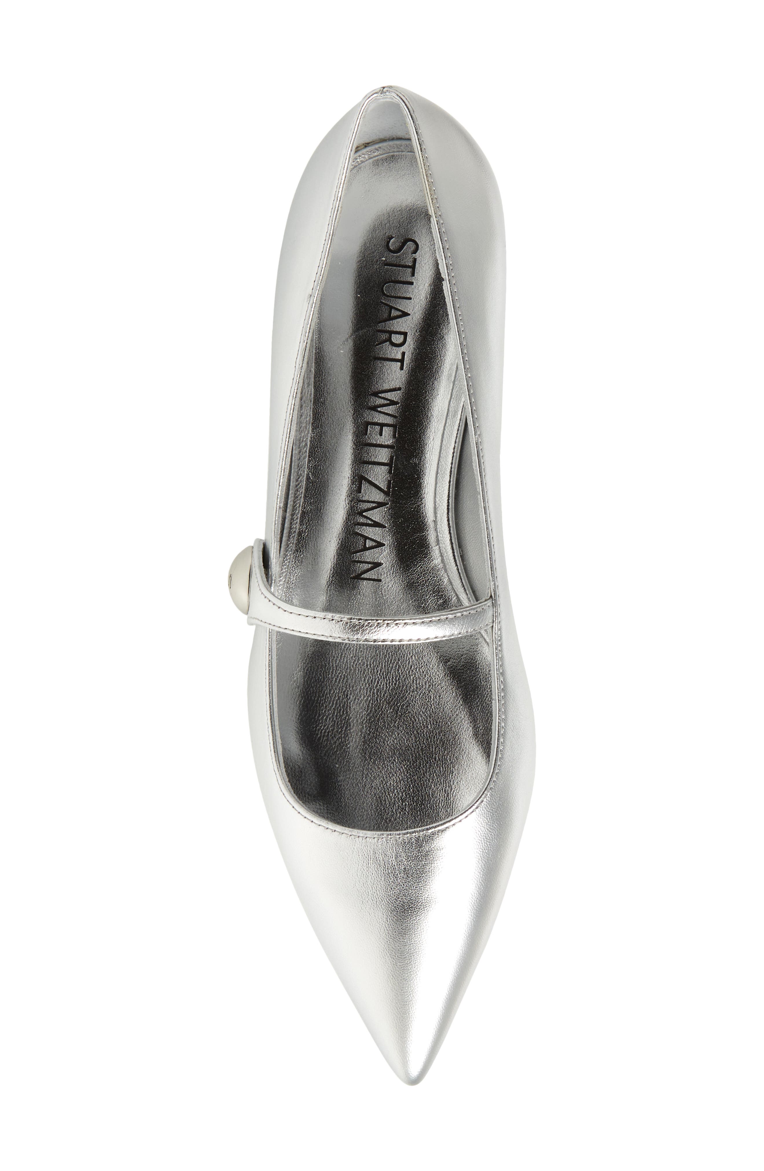 Stuart Weitzman Pointed Toe Mary Jane Flat, Alternate, color, 