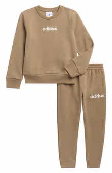 Kids' Linear Logo Crewneck Sweatshirt & Sweatpants Set