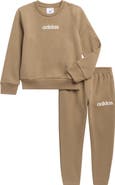 adidas Kids' Linear Logo Crewneck Sweatshirt & Sweatpants Set