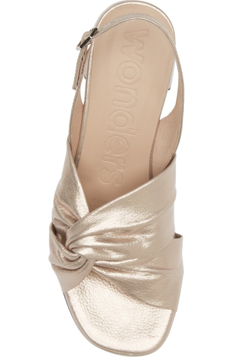 Wonders Knot Detail Block Heel Sandal, Alternate, color, Platino