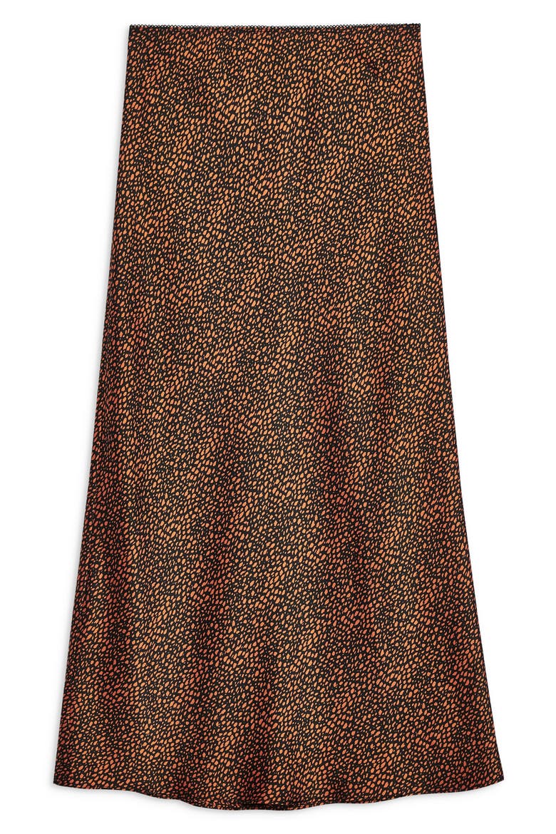 Animal Spot Midi Skirt, Alternate, color, RUST MULTI