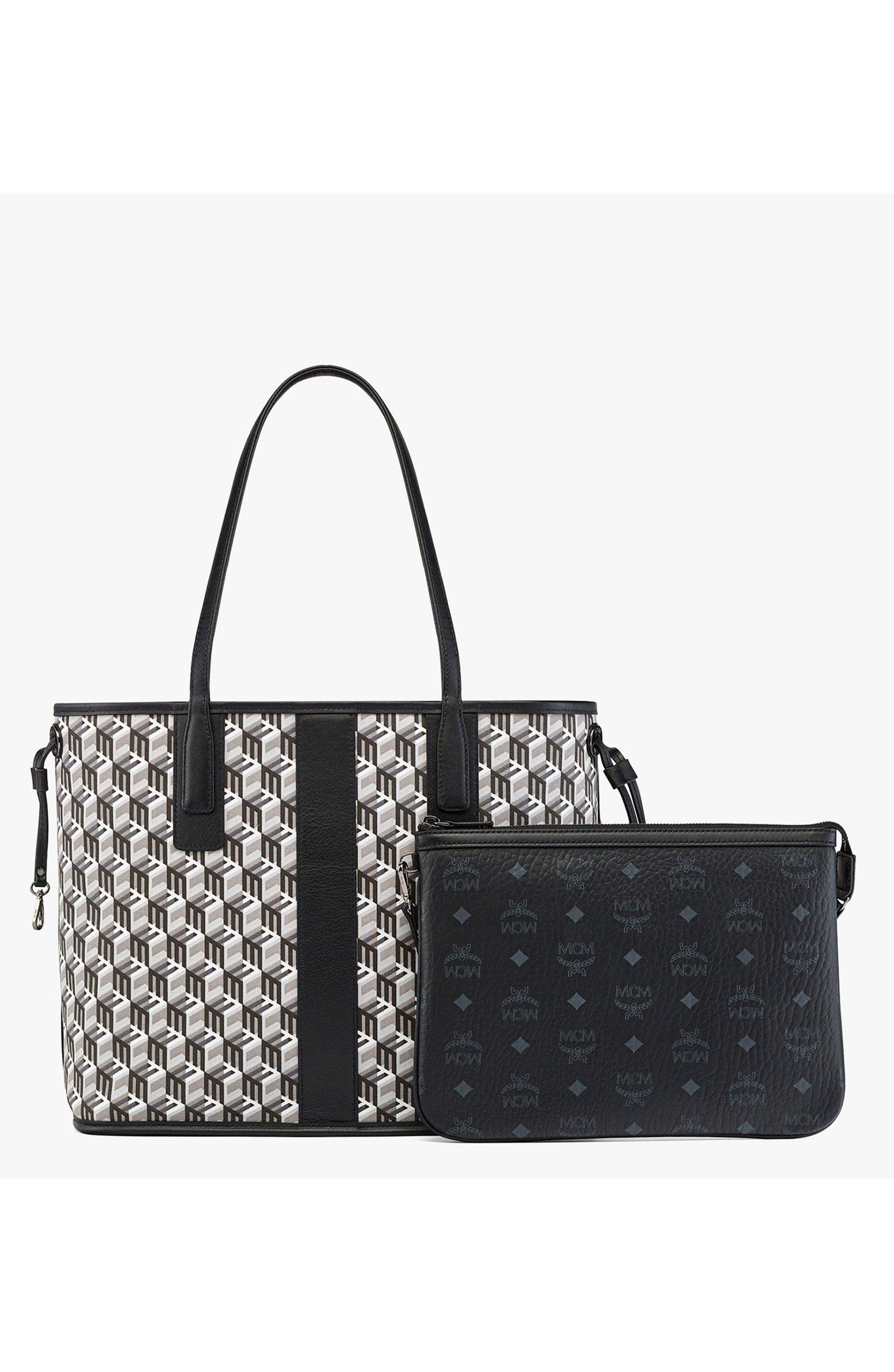 MCM Medium Liz Reversible Shopper, Alternate, color, Black