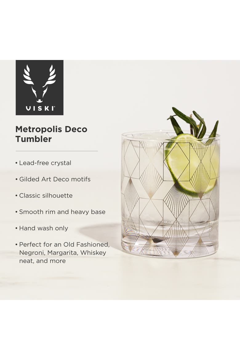 Deco Crystal Tumbler, Alternate, color, Clear